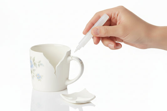 Test strip with blue cap and white body on a white background